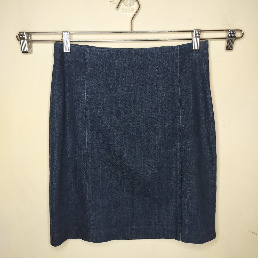 J. Jill Blue Denim Stretch Pencil Skirt‎ 2 Missy